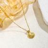 Ocean Series 18K Gold Titanium Steel Necklace for Women - High-End Diamond Inlaid Stainless Steel Personalized Jewelry.