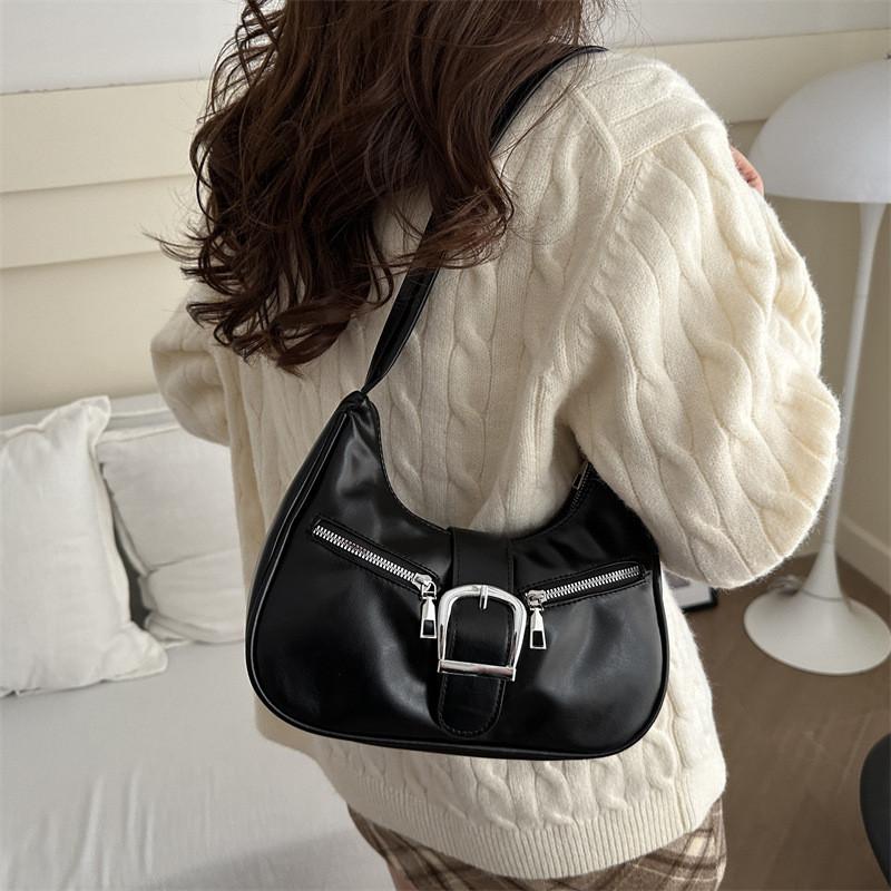 Stylish Retro French Design Underarm Bag For Winter With Soft Pu Material And Multiple Colors