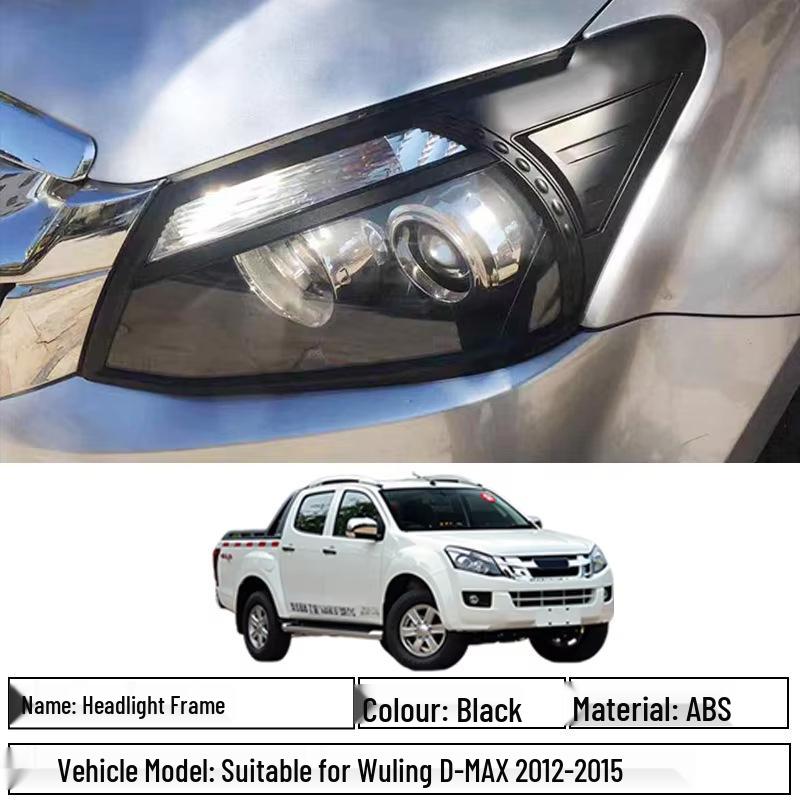 Isuzu D-MAX 2012-15 ABS Black Headlight Trim Cover Protection Frame