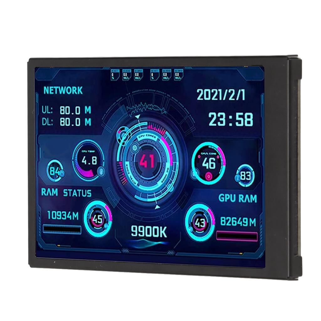 3.5 Inch IPS USB Mini Screen CPU RAM HDD Data Temperature Display 360 Degree Rotation Type C Sub Screen for Computer
