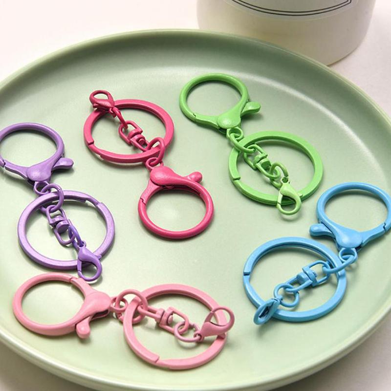 10Pcs Multicolor Keyring Lobster Clasp Hooks With Adjustable Buckle For Making Keychain Diy Bags Doll Hook Jewelry Accessories