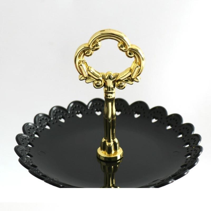 Petal Plastic Fruit Plate Three-layer Snack Rack Dried Fruit Plate Multi-layer Fruit Plate Dessert C