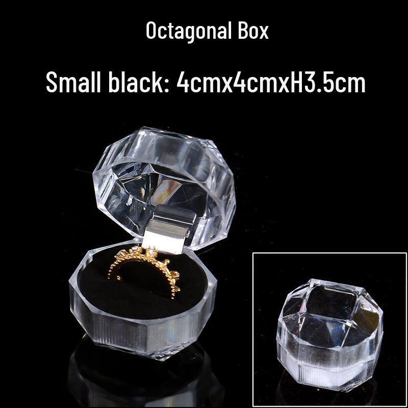 

Acrylic Transparent Jewelry Box for Stud Earrings - Crystal Ring Display and Gift Packaging