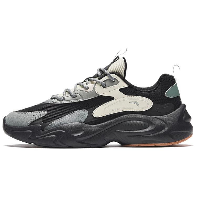 Anta Life Series Cloud Walking Shock Absorption Non-Slip Low-Top Dad Shoes Men Sneakers Black 112438856-5 39