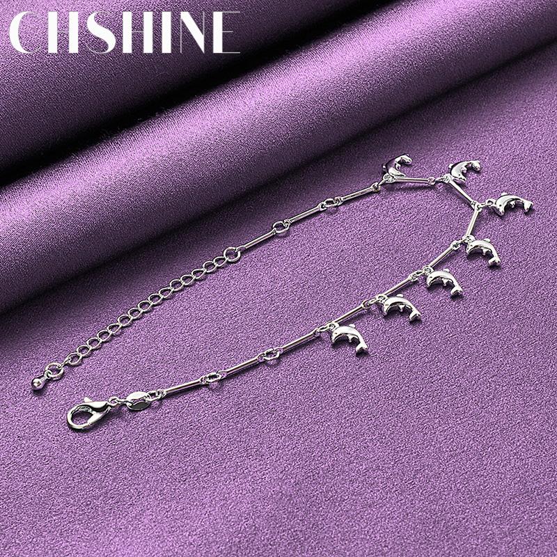 CHSHINE New 925 Sterling Silver Dolphin Charm Chain Bracelet For Women Lovers Party Fashion Jewelry