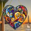 Motif Spirale Coloré Abstrait, Décoration de Fenêtre en Forme de Cœur Acrylique, Art de Décoration pour Jardin Cour Maison, Crèches, Décoration Murale Vintage pour Maison