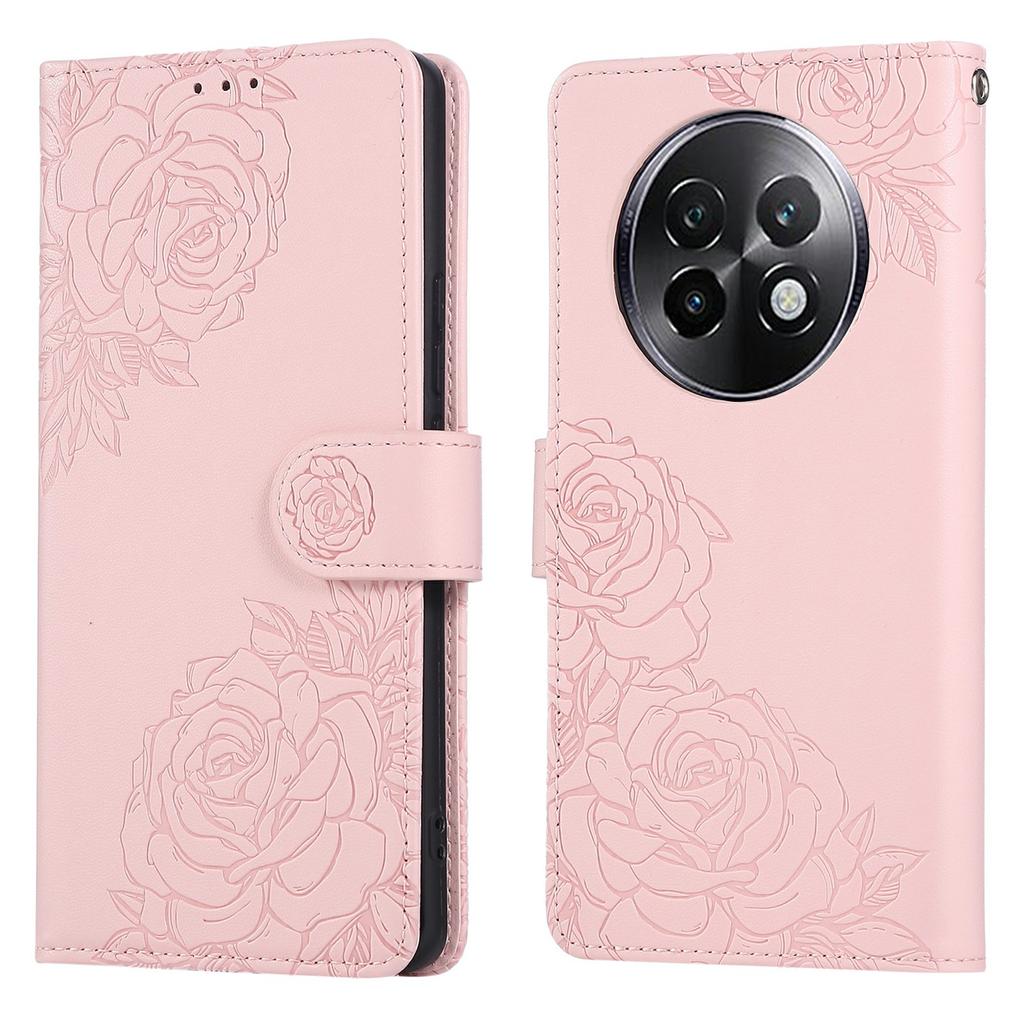 For Realme 13+ 5G/13 Pro 5G (Global) Case Rose Flower PU Leather Wallet Phone Cover with 3 Card Slots