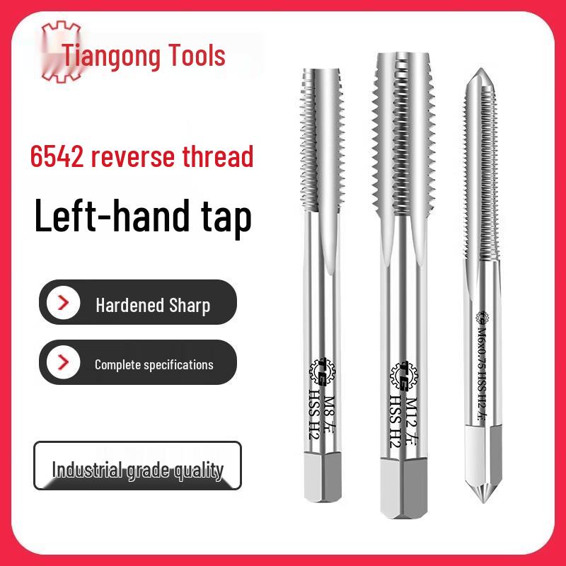 TIANGONG 6542 Series HSS Left-Hand Machine Tap M30x3.5 Left-Hand