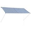 VidaXL Retractable Awning 250x150 Cm Blue and White Garden Sunshade Awning 143748