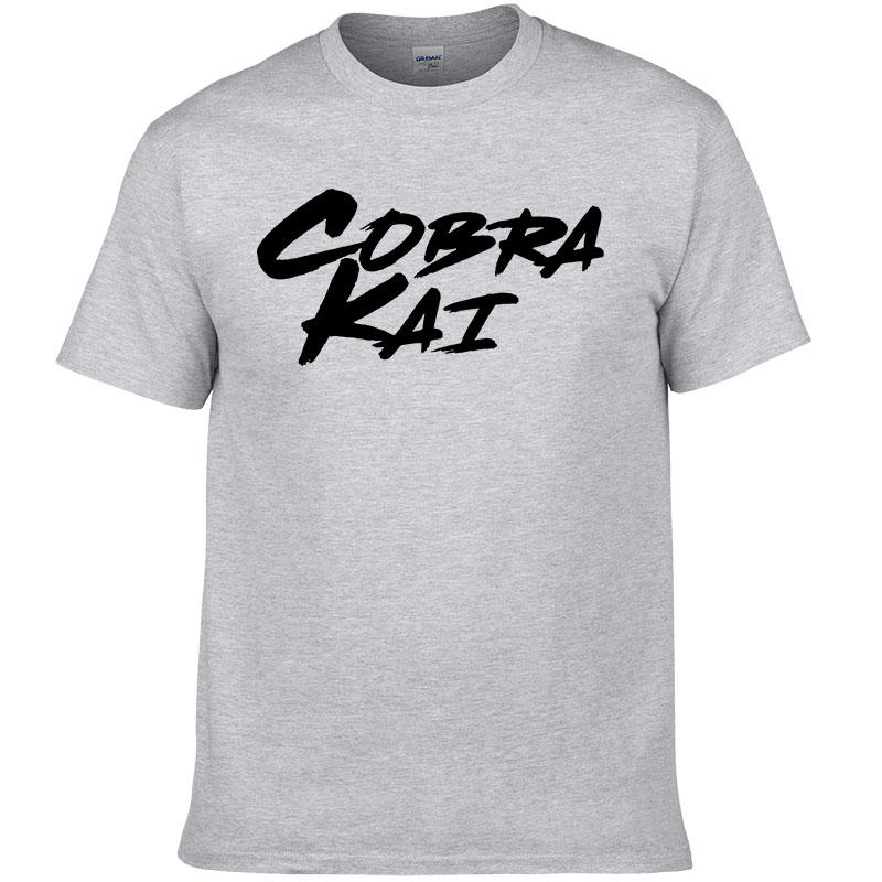 100% Cotton T Shirt Men's Summer Short Sleeve  Tshirt Fashion Casual T-shirt Cobra Kai Print Tshirt Homme Hombre F67