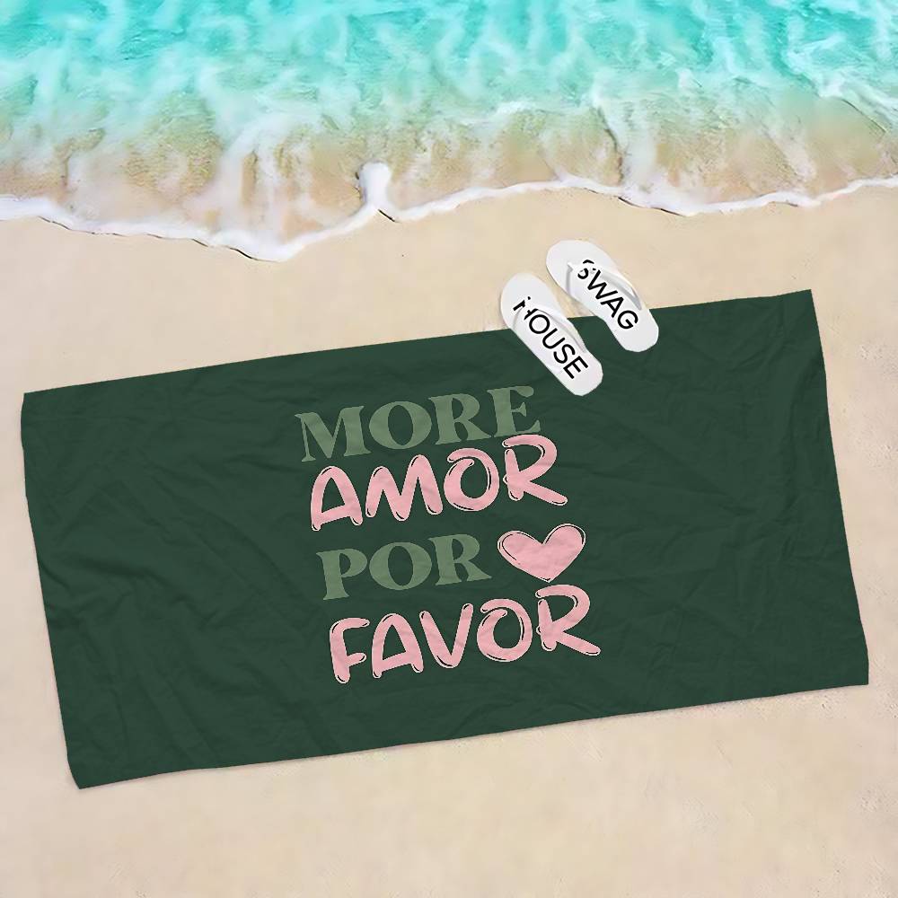 More Amor Por Favor Colorful Bath Towel Microfiber Soft Water Absorbing Breathable For Girl Kids Decorative Cartoon Beach Towel