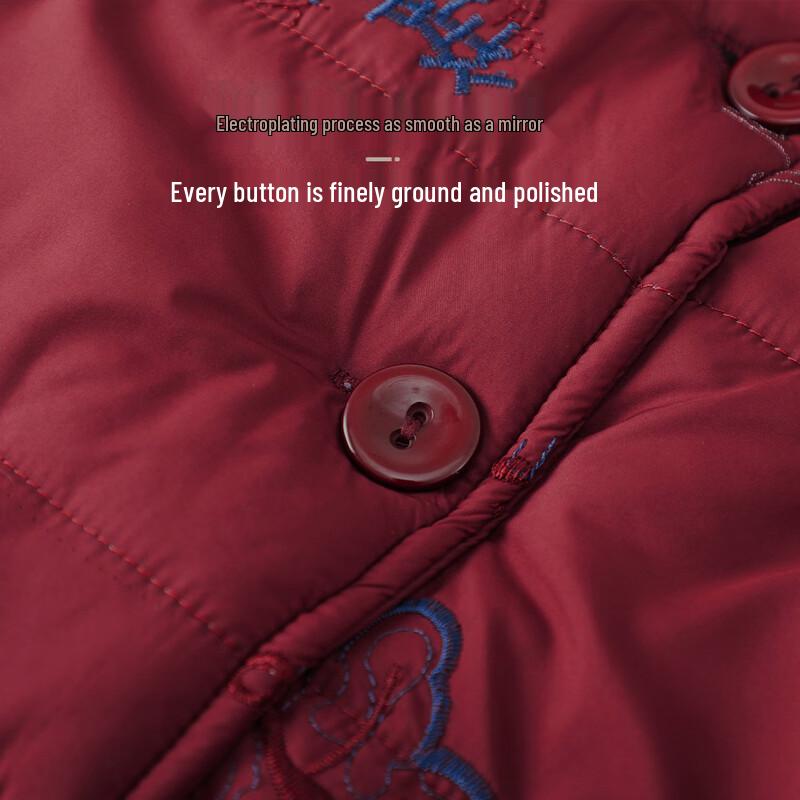 Mid-aged & Elderly Women's Embroidered Padded Cotton Jacket
