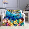 Marine Life Blanket Fashion Marine Organism Oceanic Dolphins  Flannel  Quilt Cover Travel Bedding Throw  Bedspread