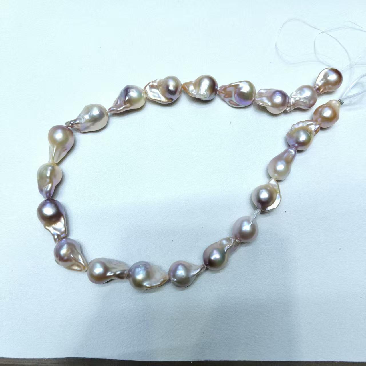 Сильный блеск Барочная пресноводная жемчужина Хвост рыбы Ожерелье Материал для DIY