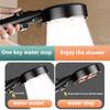 1PC Ring Highpressure Shower Head 3 Modes Large Flow Massage Water Saving ABS Handheld Showerheads with OneKey Stop Water
