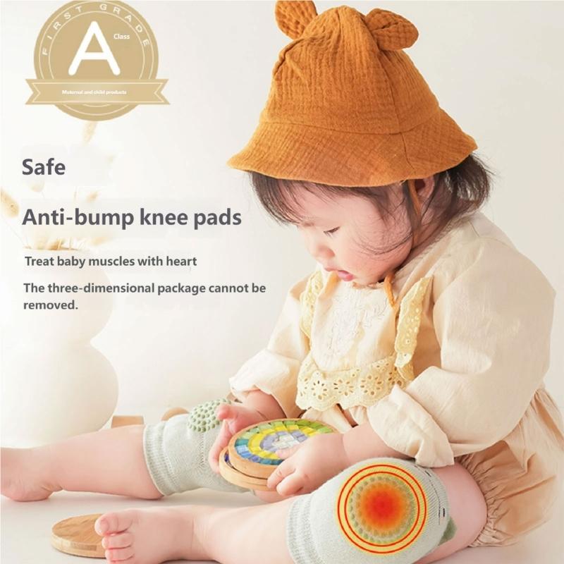 3/6 Pairs Kids Knee Pads Thick Padding Impact Protection Elastic Fit Comfortable for Baby Learning to Walk