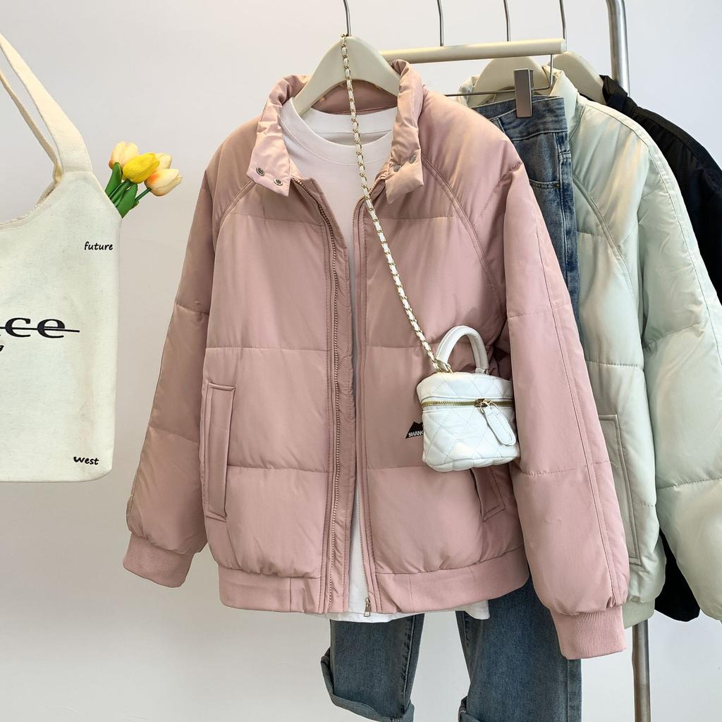 Women's Windproof Lightweight Fluffy Stand-up Collar Warm Cold Loose Short Casual Sports High-quality Fabric Jacket Cotton Coat Jacket