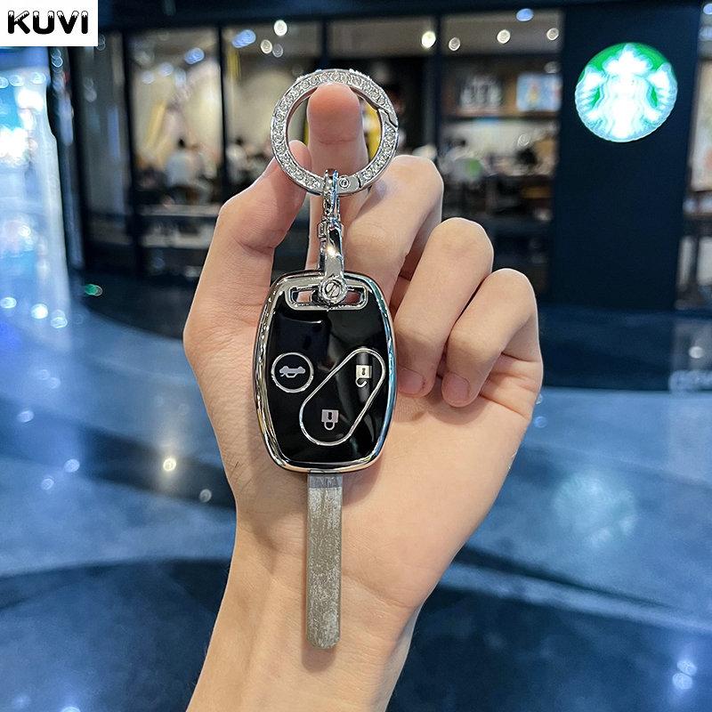 2 3 Buttons Tpu Car Key Case Cover For Honda Accord Civic Crv Cr-V Pilot Insight Ridgeline Protected Holder Keychain Accessories