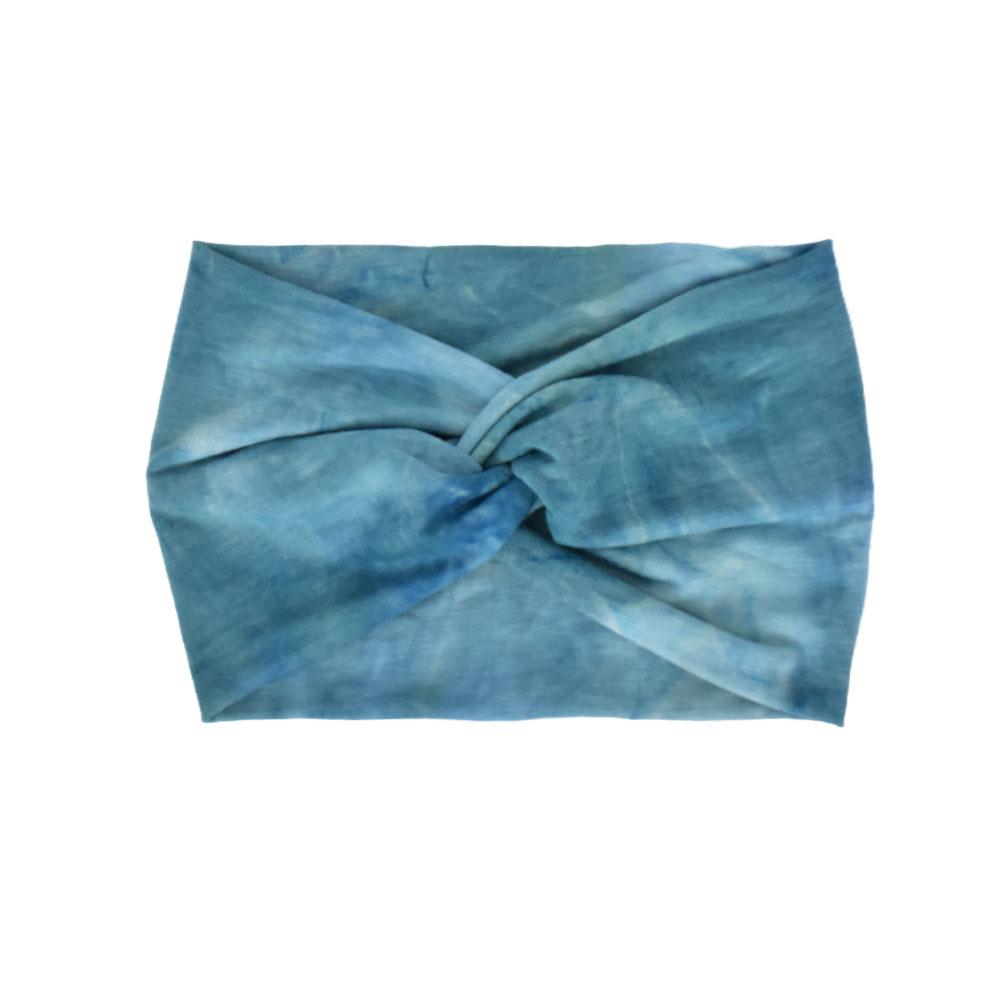 Faixa de cabeça elástica de ioga boêmia europeia e americana – acessório esportivo de cabelo com estampa cruzada de aba larga para mulheres