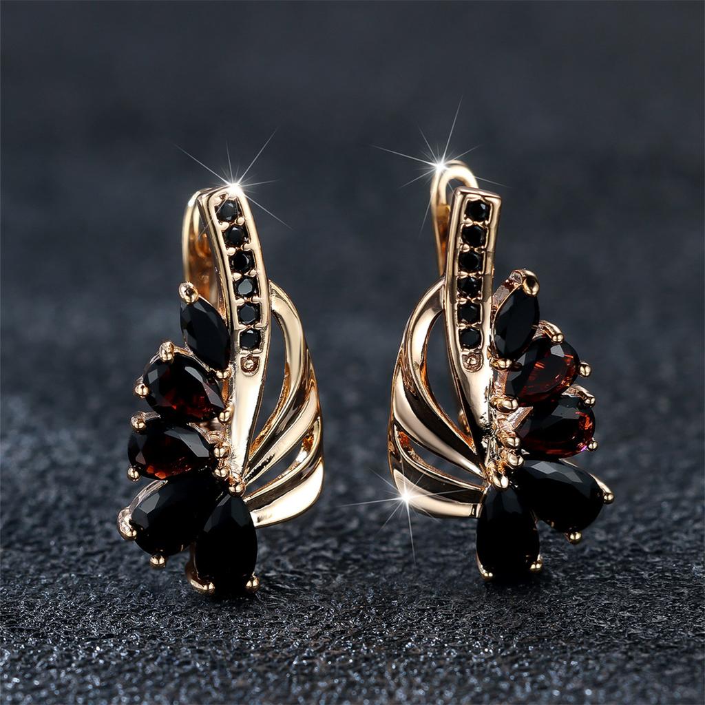 Luxury Female Small White Zircon Stone Clip Earrings Charm Gold Color Wedding Jewelry For Women