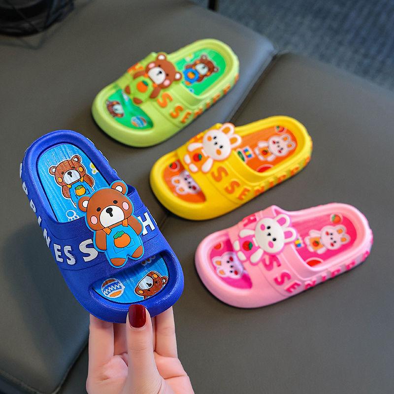 Kids Summer Thong Sandals With Anti Slip Pvc Sole For Boys Girls Cartoon Pattern