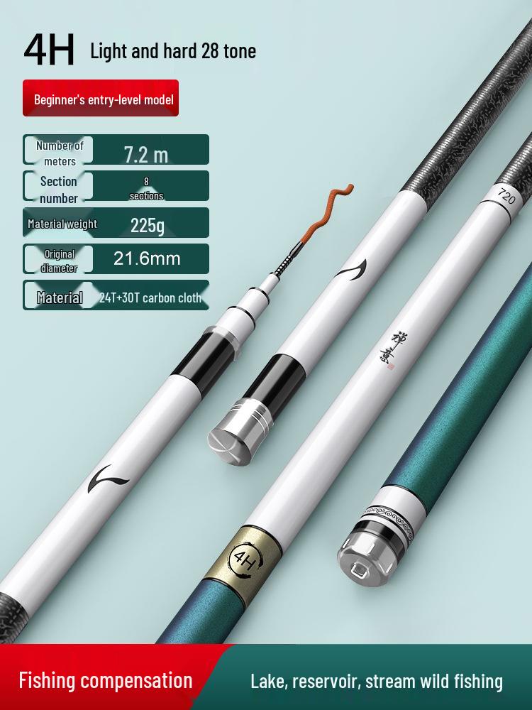 Super Hard Lightweight Fishing Rod for Big Fish: 28/19 Tone for Carp & Crucian Catch