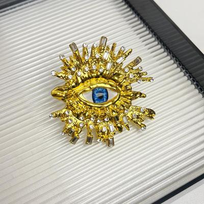 Vintage Exaggerated Big Eyed Earrings Brooch Ring For Women Able Baroque Style Geometric Earring Jewelry Accessories Gift