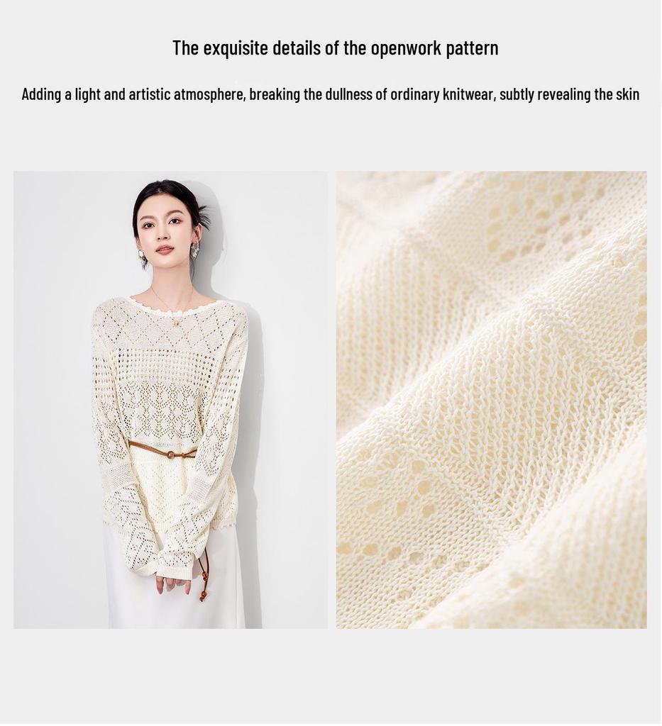 Bohemian Trójwymiarowa Dzianina Szydełkowa z Dziurkami na Wczesną Jesień