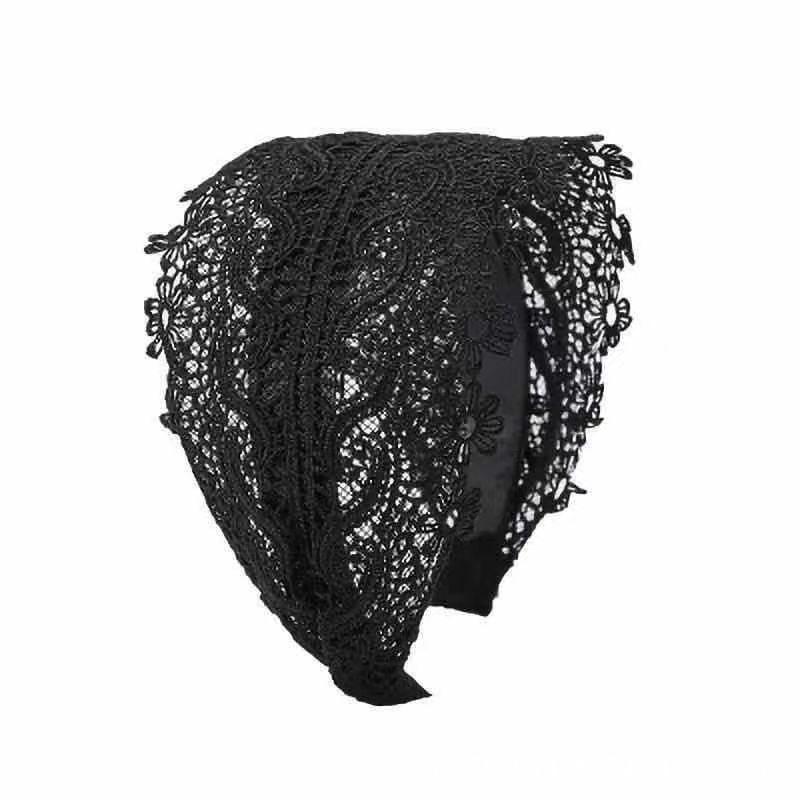 

Корейская белая кружевная повязка на голову с широким краем и гребнем против скольжения – Универсальный аксессуар для волос, заколка. чёрный
