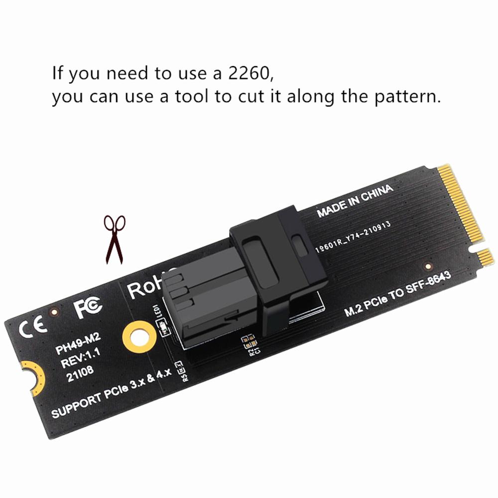 

New 1PC M.2 NVME NGFF M-key Pcie 4.0 To SFF8643 U.2 Transfer SSD Adapter Card
