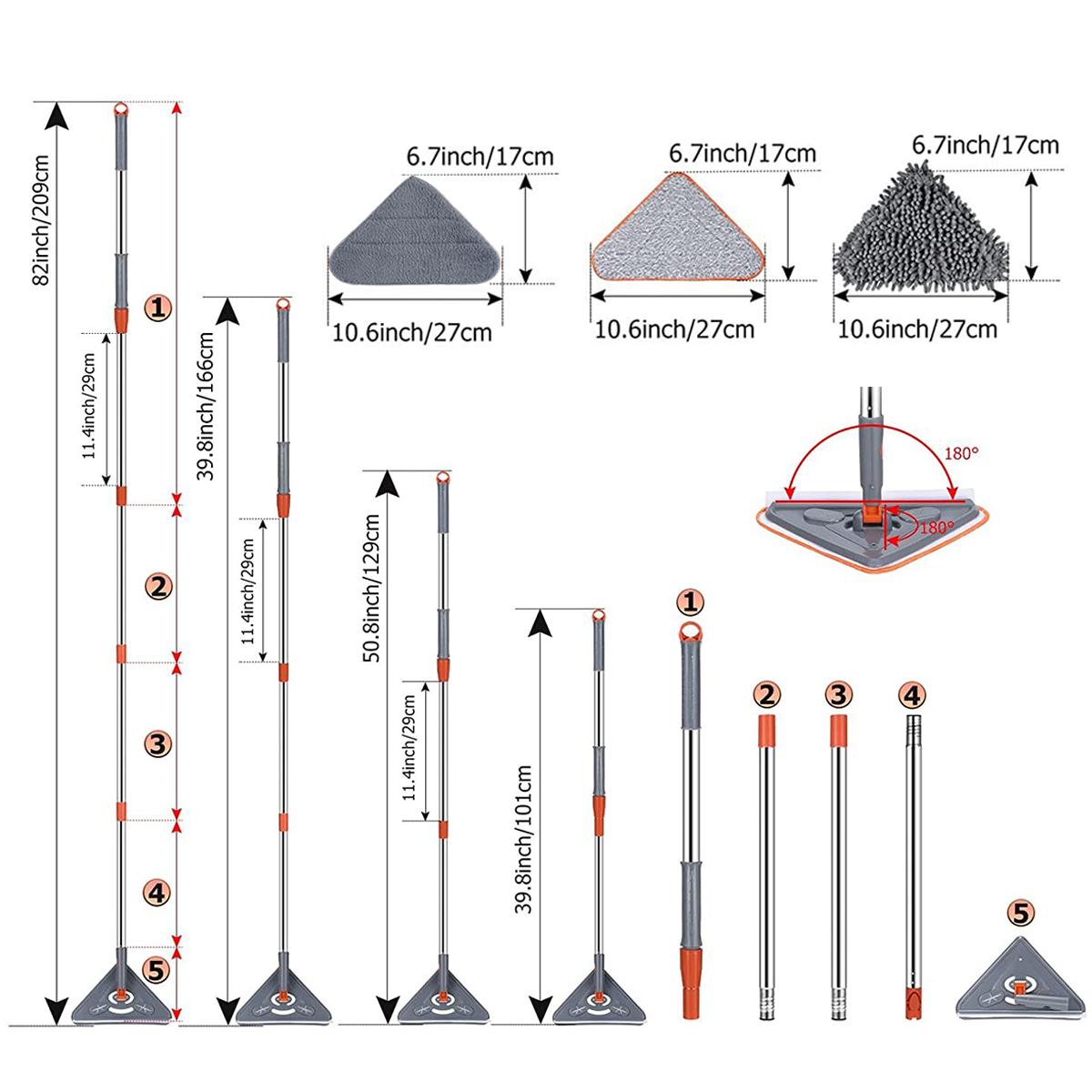 

Треугольная швабра с вращающейся головкой на 360 градусов, набор для уборки, влажная и сухая швабра, использование водопоглощения, домашний инструмент для пола, инструменты для уборки стен, горячий
