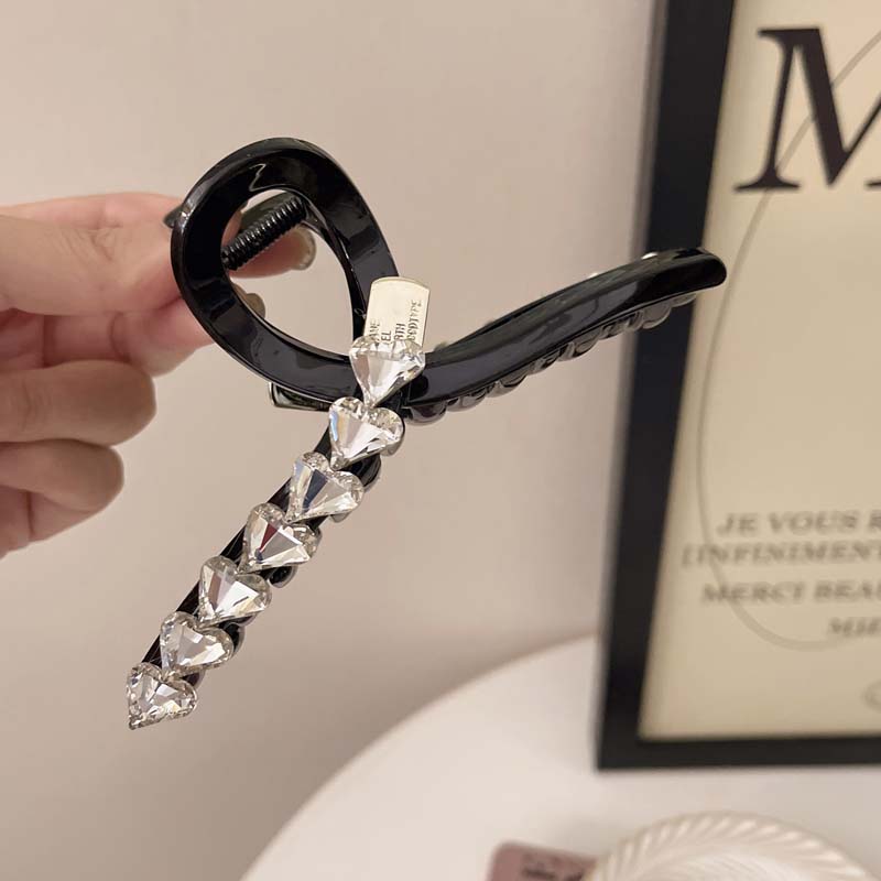 

Роскошный блестящий стразовый зажим для волос в форме сердца для женщин элегантный большой зажим-акула краб для волос головной убор аксессуары для волос