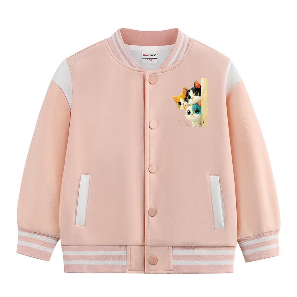 Kids' Autumn/Winter Velvet Baseball Jacket: 2026 New Casual Outerwear for Boys & Girls
