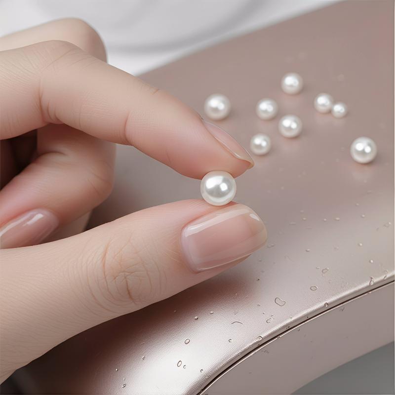 12Grids Shiny Silver Half Round Nail Studs Beads Flatback Pearl Rivets Mixed Size Y2K Nail Art Decorations DIY Manicure Charms