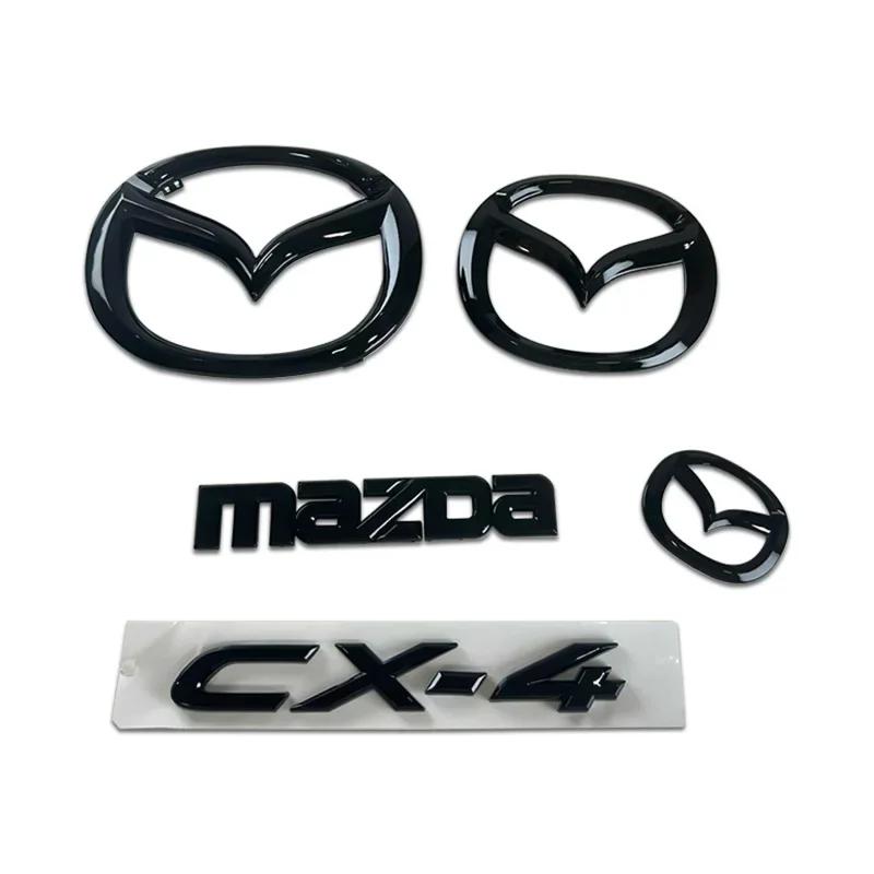 Plastic Car Front Trunk Emblem Rear Tail Refitting Decoration for Mazda 3 6 CX-4 CX-5 Steering Wheel Badge 3D Replaced Sticker