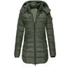 Autumn and Winter Women's Clothing Medium and Long Slim-fitting Hooded Jacket Casual Light Cotton-padded Clothing Cotton-padded Clothing Personality