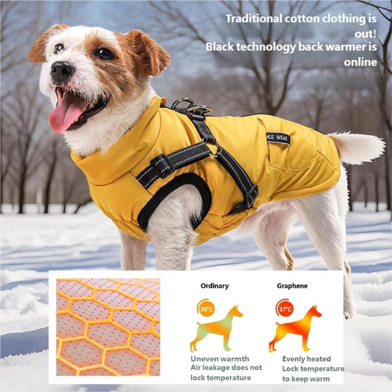 Cold Weather Protections Dog Coat for Large Dog Windproof Comfortable Winter Warm Jackets for Breeds Outdoor Activity