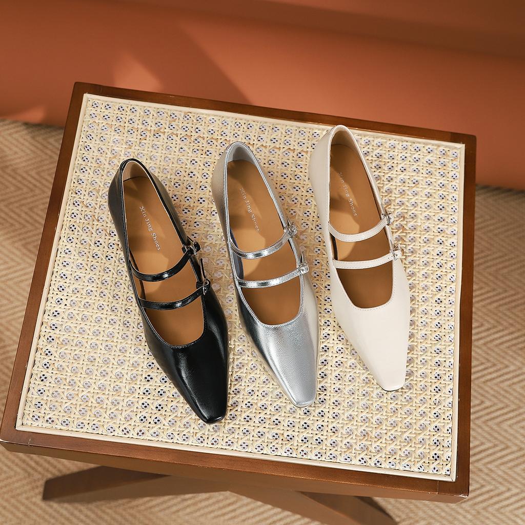 807-2 temperament pointed middle heel single shoes new women's versatile light mouth single shoes silver thick heel single shoes women's shoes