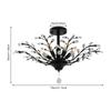 5-light Modern Semi-flush Mount Vintage Crystal Chandelier, Suitable for Kitchen, Bedroom, Living Room, and Dining Room.
