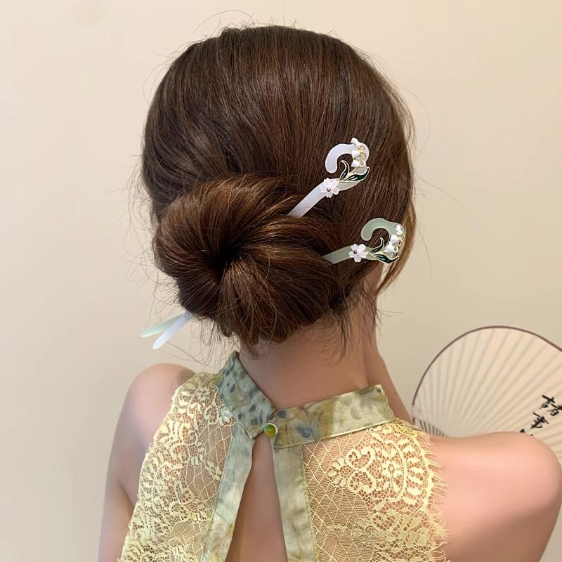 Maiglöckchen Quasten Haarnadel für Damen: Elegante Hanfu-Kopfbedeckung im antiken Stil