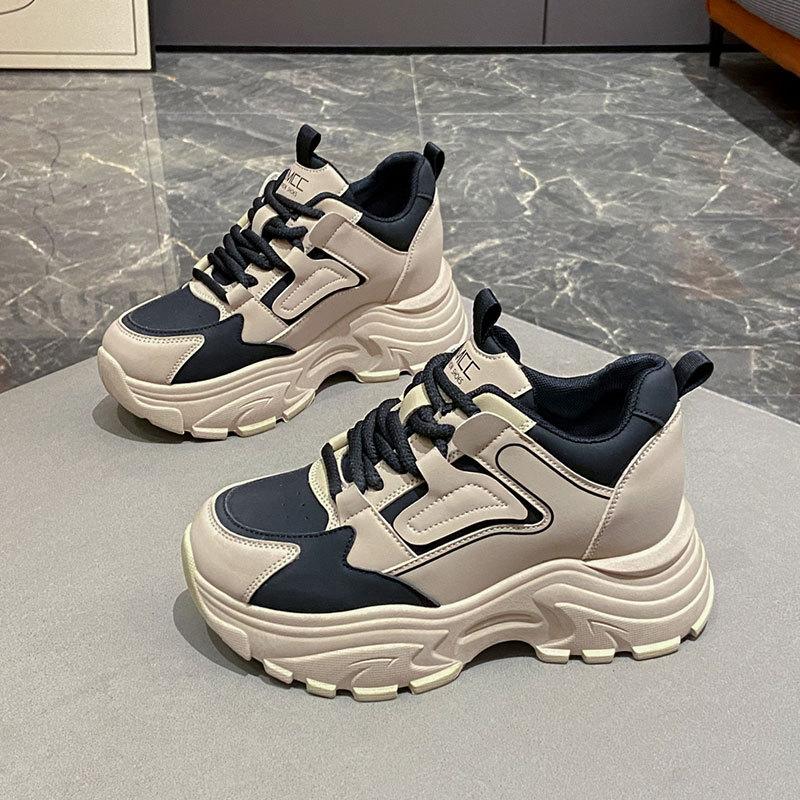 Little White Shoes Platform Heightening Casual Sports Shoes Ins2025 New Spring and Autumn Popular Versatile Dad Shoes Children