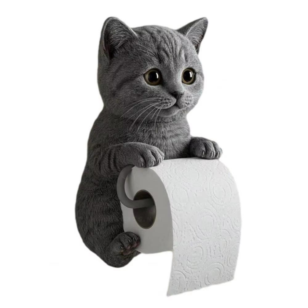 Simple Installation Cat Toilet Paper Holder 3D Cat Shape Hanging Paper Towel Stand  RV Travel