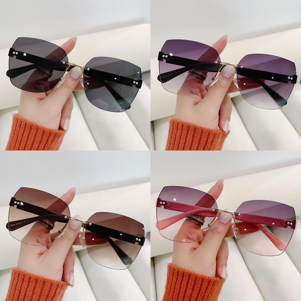 Unisex Frameless Sunglasses With Uv380 Protection For Travel And Outdoor Activities