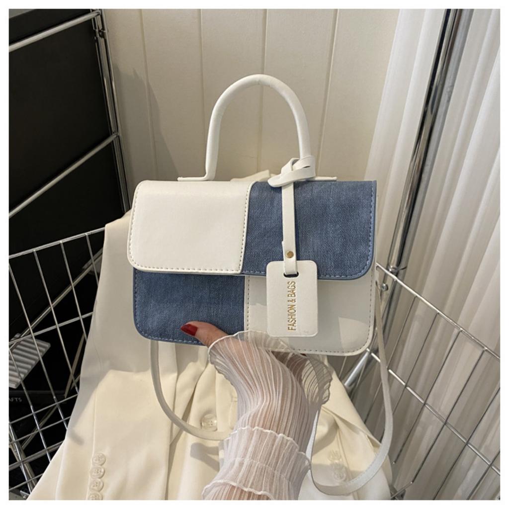 Small Square Bag with Niche Design Splicing and Contrasting Colors, Women's Daily Wear with Crossbody Bags and Fashionable Single Shoulder Bags