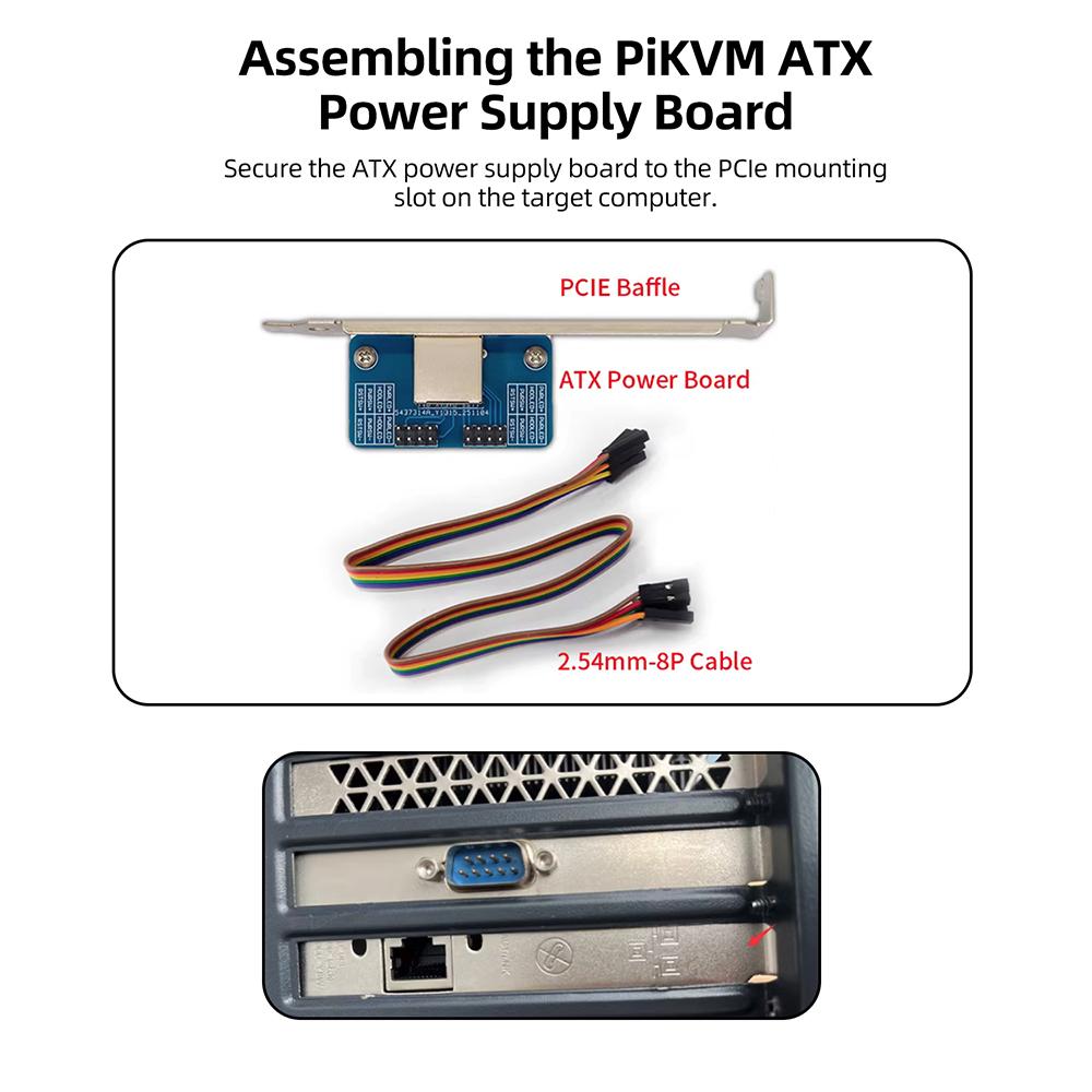 LCKVM ATX PowerBoard PCIe Adapter Board Remote PC Control Module for Raspberry Pi for PiKVM Server Remote Power Reset Management
