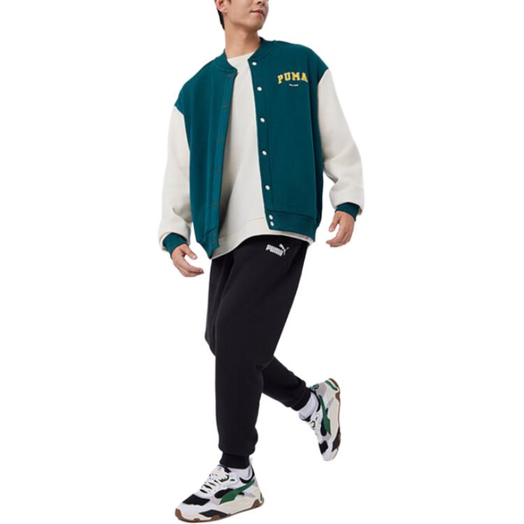 Puma Power Letter Casual Print Drawstring Fleece Cuffed Knit Sports Pants Men Bottoms Black 686382-01