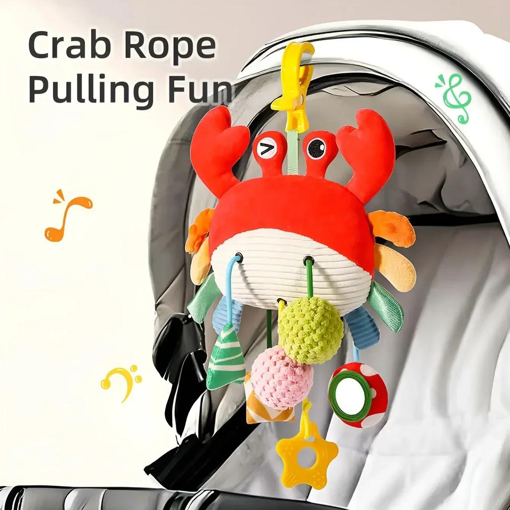 New Baby Bed Hanging Drawstring Toy Newborn Baby Stroller Toy Cute Animal Educational Toys Hand Grip Plush Bebe Fun Bedtime Toys