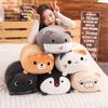 Big Cute Lying Animal Plush Pillow Soft Stuffed Cat/Dog/Penguin Long Pillow Perfect Birthday Christmas Gift for Kids Girls Decor