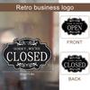 1pcs Stores Open Closed Sign Wooden Hanging Plaque Reversible Double Sided Sign for Store Bar Cafes Pubs Window Wall Art Decor