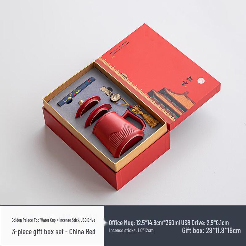 Palace Museum Inspired Ceramic Mug Gift Set Mug, U-Disk, Incense